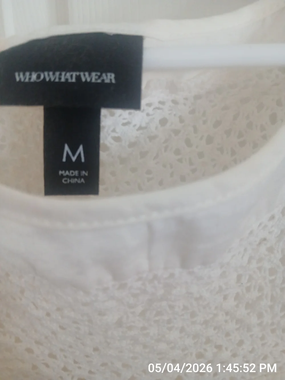 White Lace-Trim A-Line Dress - Picture 5 of 5